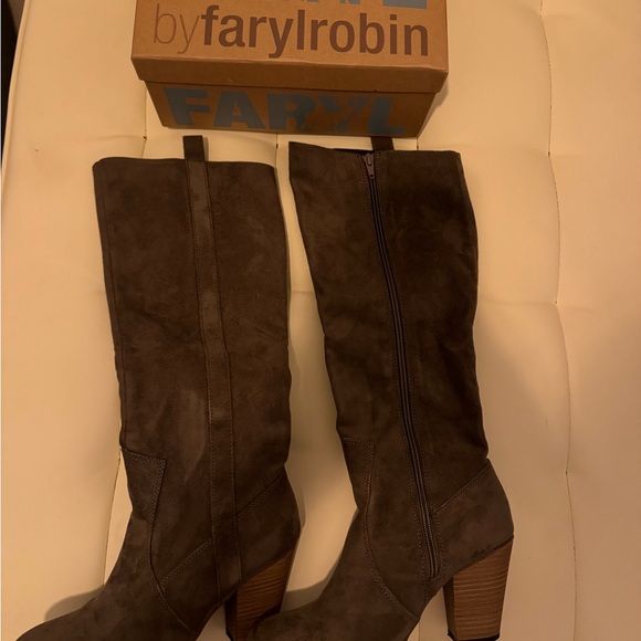 Faryl by Faryl Robin Suede Taupe Gray Knee High Anthropologie Boots. - Picture 5 of 5